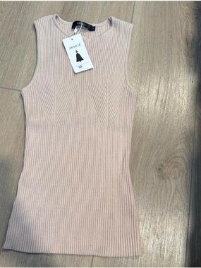 Sleeveless Ribbed Knit Dress in Light Pink